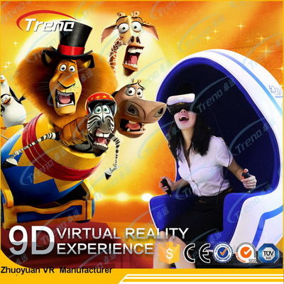 Simulador azul de la realidad virtual de la máquina del huevo con plataforma giratoria de 360 grados