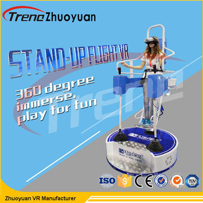 El centro comercial se levanta el simulador del parque temático del vuelo VR con el tiroteo del arma