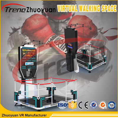 Jugador de la plataforma 360° de la realidad virtual del espacio infinito de VR que camina solo para el centro de la alameda