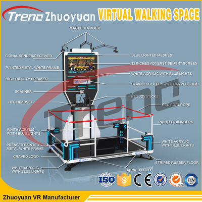 Jugador de la plataforma 360° de la realidad virtual del espacio infinito de VR que camina solo para el centro de la alameda