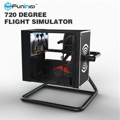Realidad virtual negra/del amarillo uno del jugador de Flight Simulator con la pantalla de 50 pulgadas