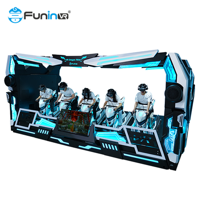 Experimenta el futuro del entretenimiento con el simulador de 5 asientos 9D VR Dragon Rider en la plataforma de temas dinámicos extremos