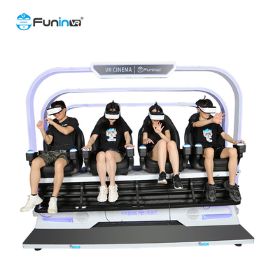 Simulador multi de 4 asientos de la montaña rusa de la fuente del cine de la realidad virtual de los asientos del vr 4 de los juegos de arcada 9d