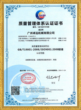 Porcelana Zhuoyuan Co.,Ltd certificaciones