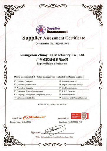 Porcelana Zhuoyuan Co.,Ltd certificaciones